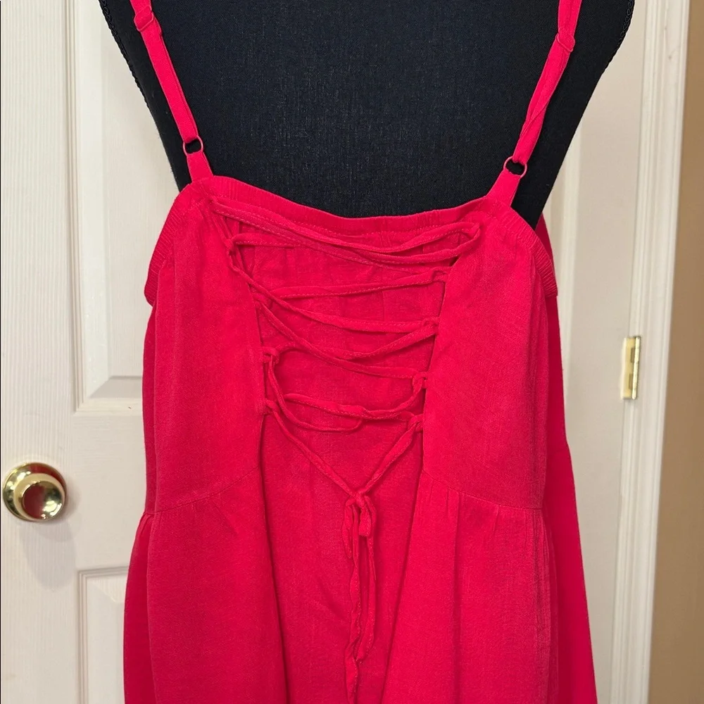 Red Button-Down Tank Top - Picture 4 of 4